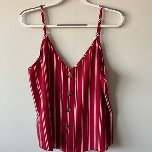 Shein womens red and white camisole tank top